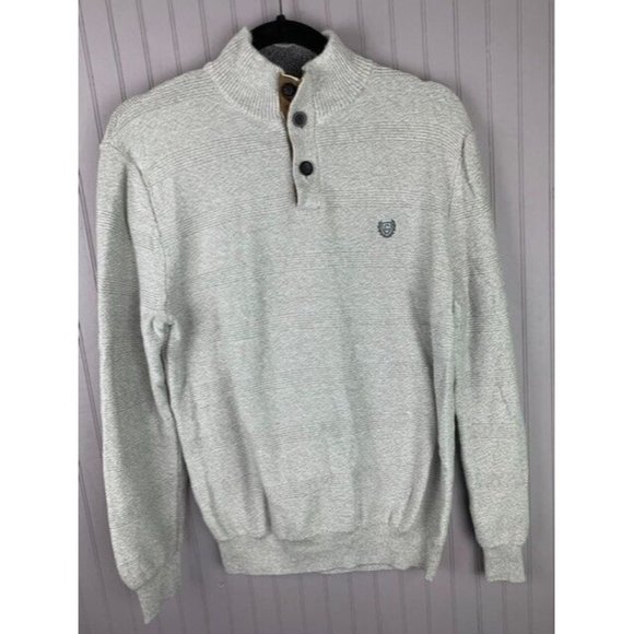 Chaps Ralph Lauren S Men Beige Pattern Sweater Long Sleeve Button Neck C… - Picture 1 of 5